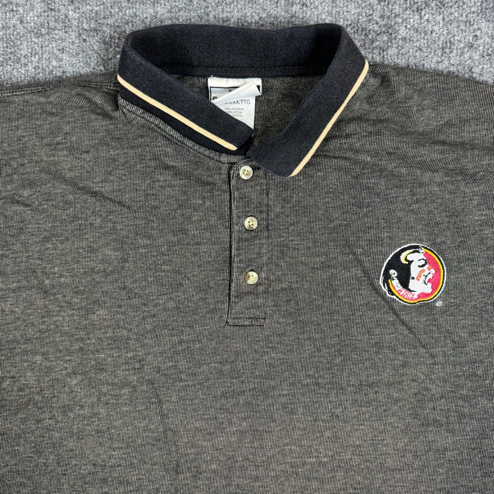 Puma Polo Mens Size 2X Charcoal Gray Florida State Seminoles Cotton FSU NCAA